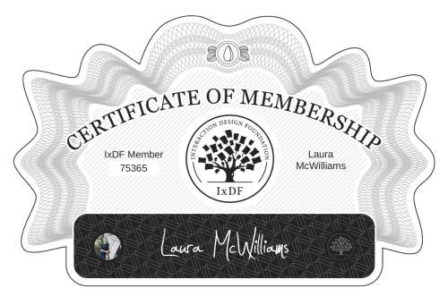 Laura's Certificate of membership