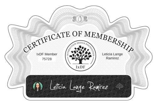 Leticia's Certificate of membership