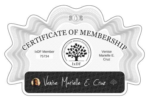 Venise's Certificate of membership