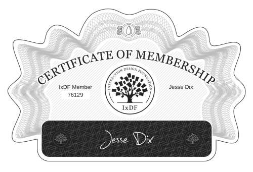 Jesse's Certificate of membership