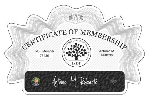 Antonio's Certificate of membership
