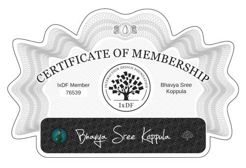 Bhavya's Certificate of membership