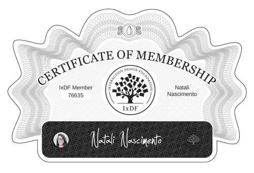 Natali's Certificate of membership