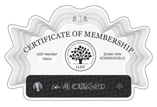Emilie's Certificate of membership