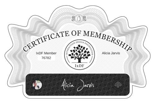 Alicia's Certificate of membership