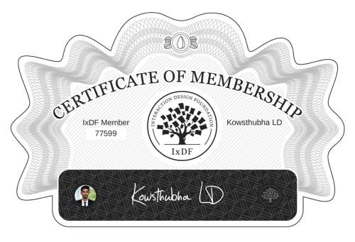 Kowsthubha's Certificate of membership