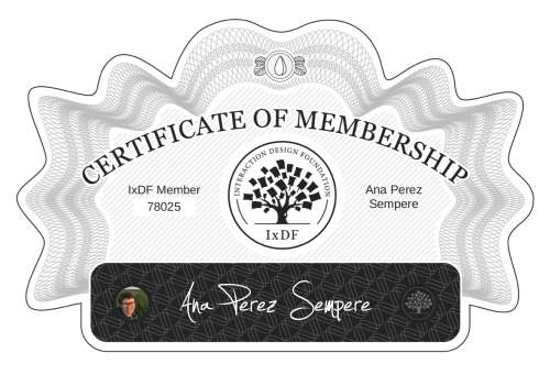 Ana's Certificate of membership