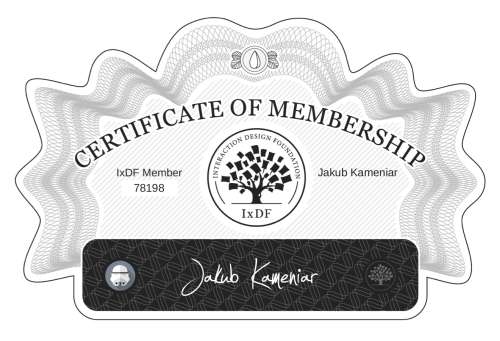 Jakub's Certificate of membership