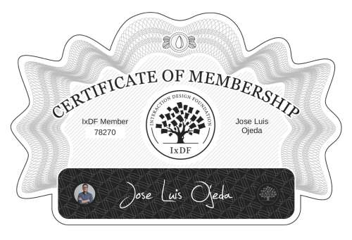 José's Certificate of membership
