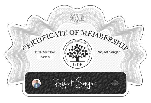 Ranjeet's Certificate of membership