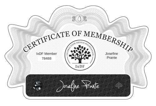Josefine's Certificate of membership