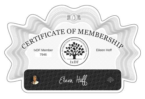 Eileen's Certificate of membership