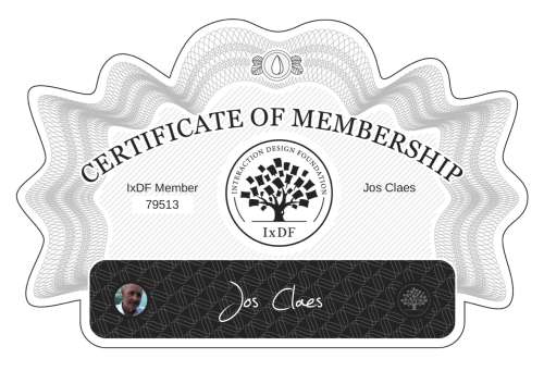 Jos's Certificate of membership