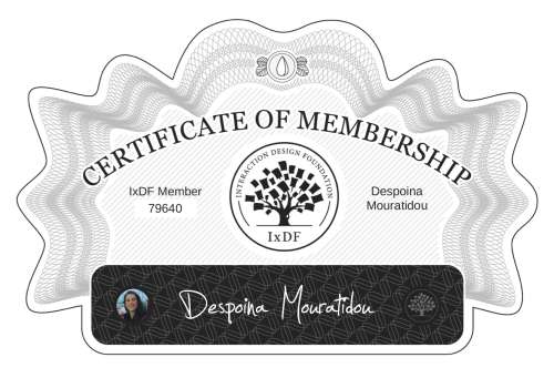 Despoina's Certificate of membership