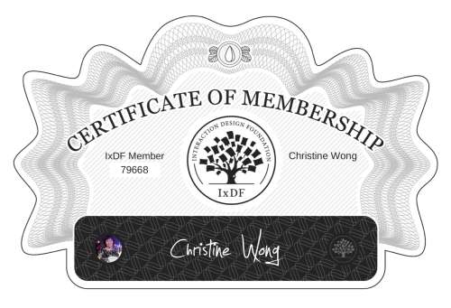Christine's Certificate of membership