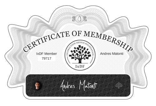 Andres's Certificate of membership
