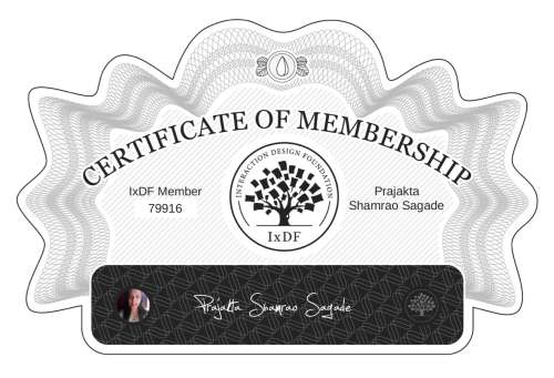Prajakta's Certificate of membership