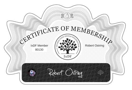 Robert's Certificate of membership