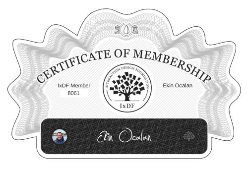 Ekin's Certificate of membership