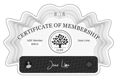 João's Certificate of membership