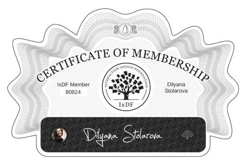 Dilyana's Certificate of membership