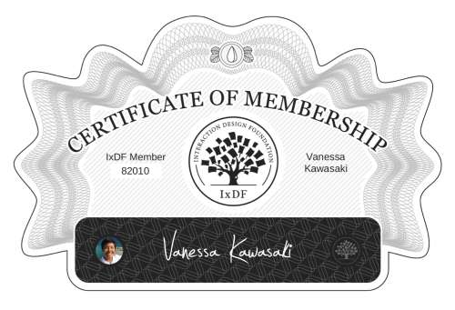 Vanessa's Certificate of membership