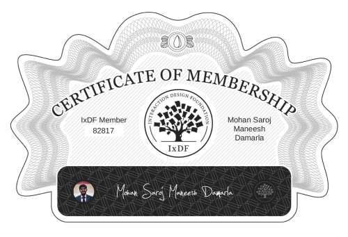 Mohan's Certificate of membership