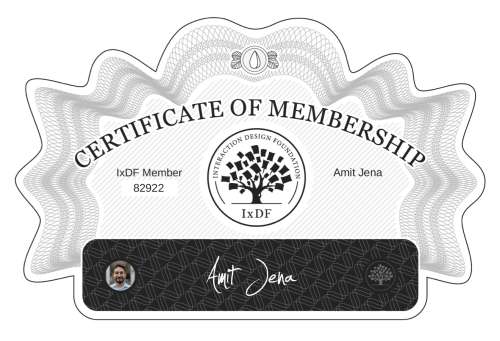 Amit's Certificate of membership