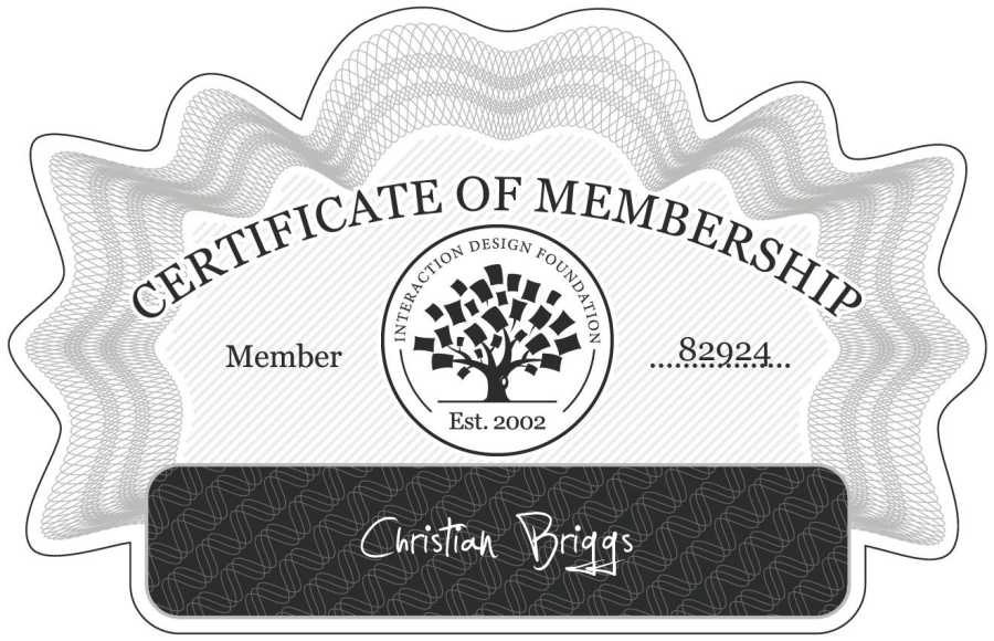 Christian Briggs: Certificate of Membership
