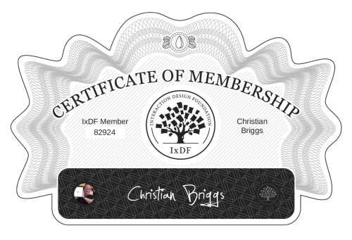 Christian's Certificate of membership