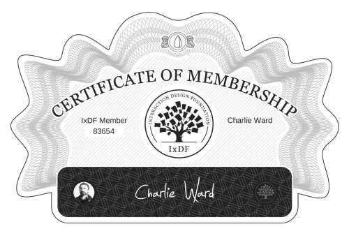 Charlie's Certificate of membership