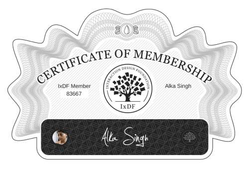 Alka's Certificate of membership