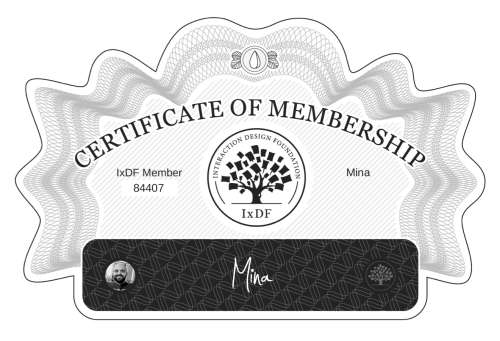 Mina's Certificate of membership