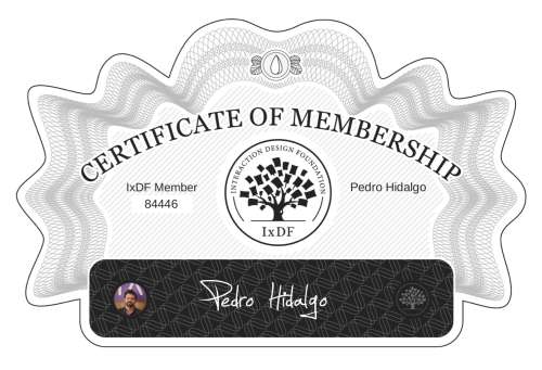 Pedro's Certificate of membership