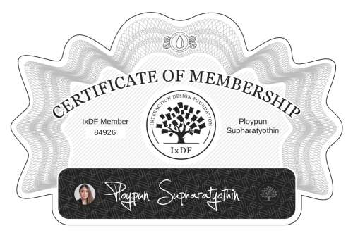 Ploypun's Certificate of membership