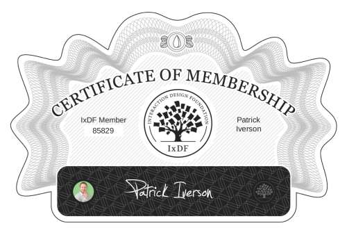 Patrick's Certificate of membership