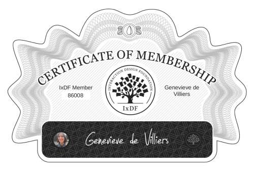 Genevieve's Certificate of membership
