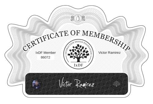 Víctor's Certificate of membership