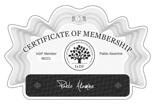 Pablo's Certificate of membership