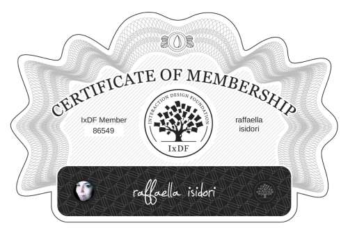 raffaella's Certificate of membership
