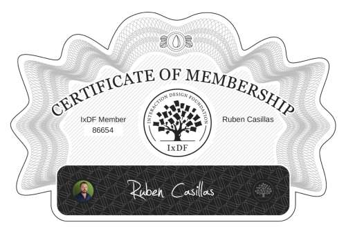 Ruben's Certificate of membership