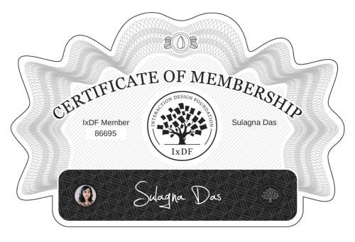Sulagna's Certificate of membership