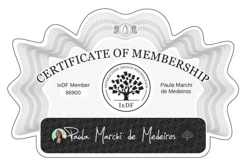 Paula's Certificate of membership