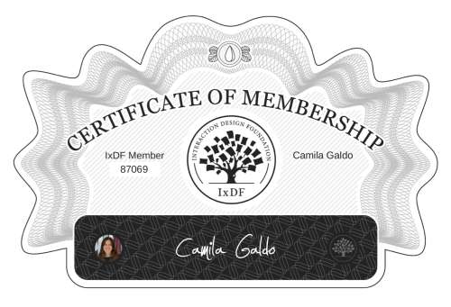 Camila's Certificate of membership