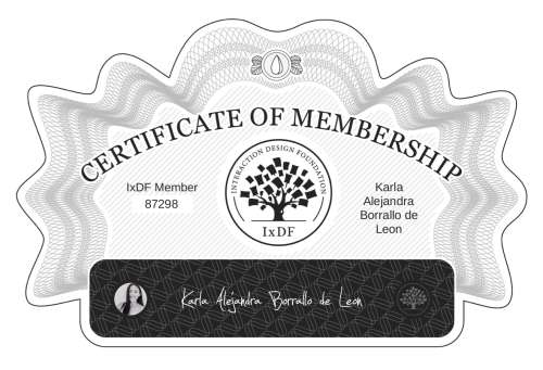 Karla's Certificate of membership