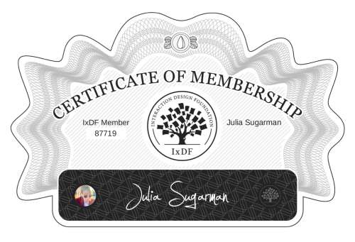 Julia's Certificate of membership