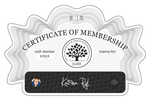 Katrina's Certificate of membership