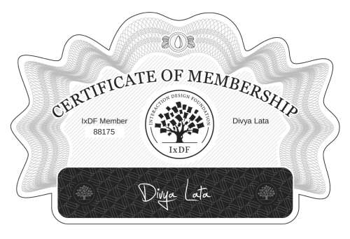 Divya's Certificate of membership