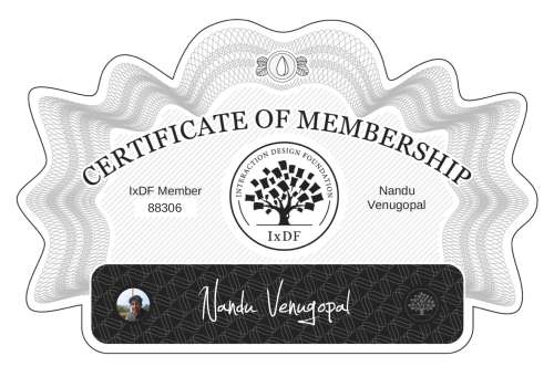 Nandu's Certificate of membership