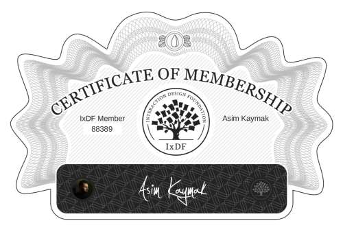 Asim's Certificate of membership